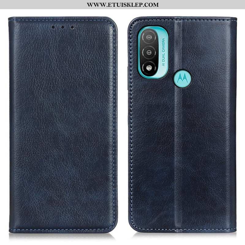 Etui Na Telefon do Moto E40 / E30 / E20 Etui Folio Teksturowana Dwoina Skóry